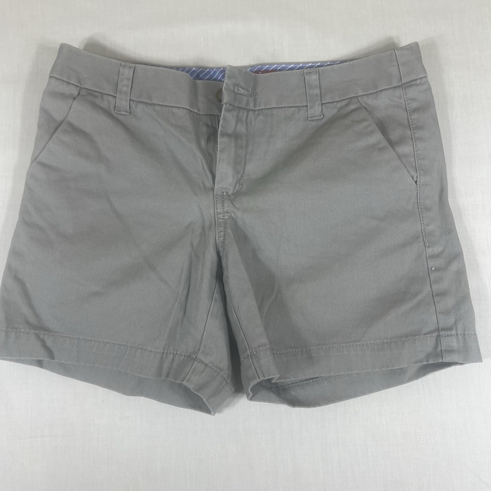 Merona Womens Size 2 Gray Chino Shorts Cotton Casual Flat Front Pockets